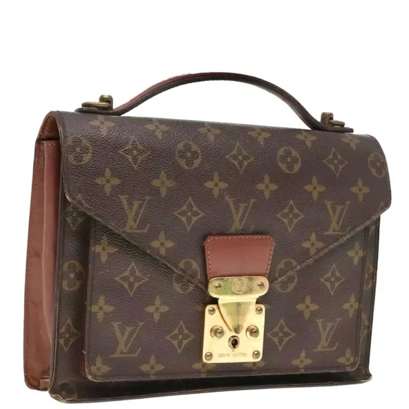 Authenticated Louis Vuitton Monceau Bag Handbag Tote Travel Bag Satchel Purse - Picture 5 of 16